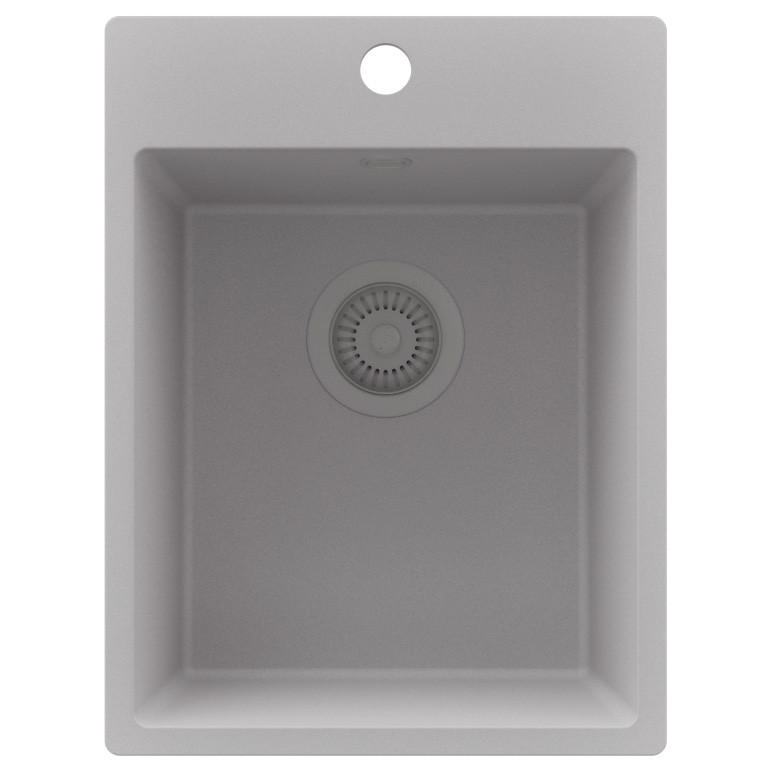 SPÜLBECKEN Riga, 2-er set Grau 38/50 cm 1 Becken + Ablauf-Set ab 40er Unterschrank - Grau, Kunststoff (38/20/50cm) - Primagran