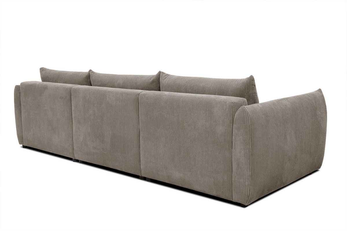 ECKSOFA TAUER 5-Sitzer, taupe - Taupe/Schwarz, Holzwerkstoff/Kunststoff (294/173cm) - Courtois Laville