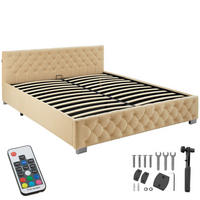 POLSTERBETT Daytona,großer Stauraum,beige - Beige, Holz (180/200cm) - tectake