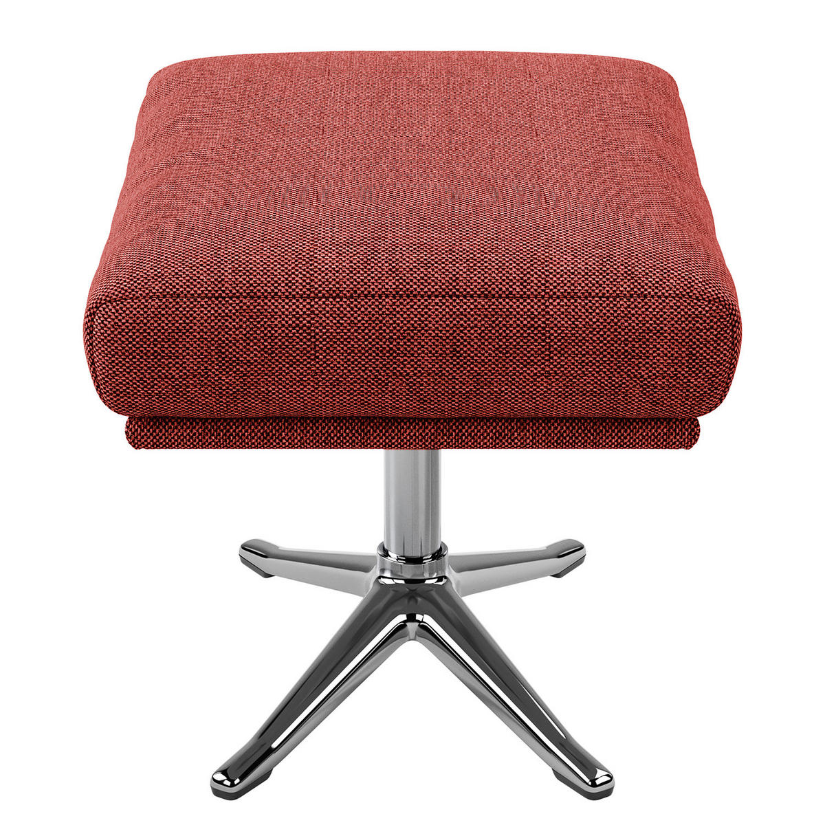 HOCKER mit Kreuzfuß - Chromfarben/Rot, Textil/Metall (54/41/41cm) - home24