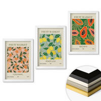 WANDBILDER 3er-Set - 20x30 cm Weißer Rahmen - Zitrusfrüchte, tropischer Retro-Stil - Weiß, Kunststoff (20/30cm) - ArtPrintCave