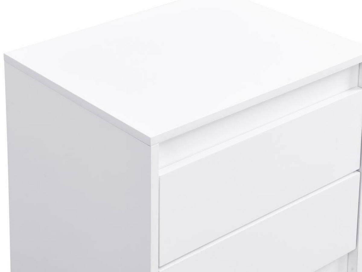2ER-SET Nachttische mit 2 Schubladen - Mit LED-Beleuchtung - MDF - Weiß - RUKALO - Weiß, Holz (40/50/50cm) - Vente-Unique