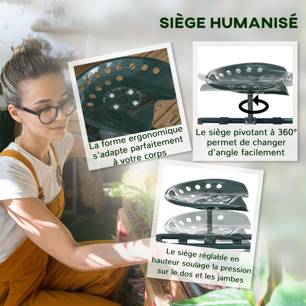 GARTENROLLSITZ DE-13766 Grün - Grün, Metall (36.5/60/83cm) - ComfortXL
