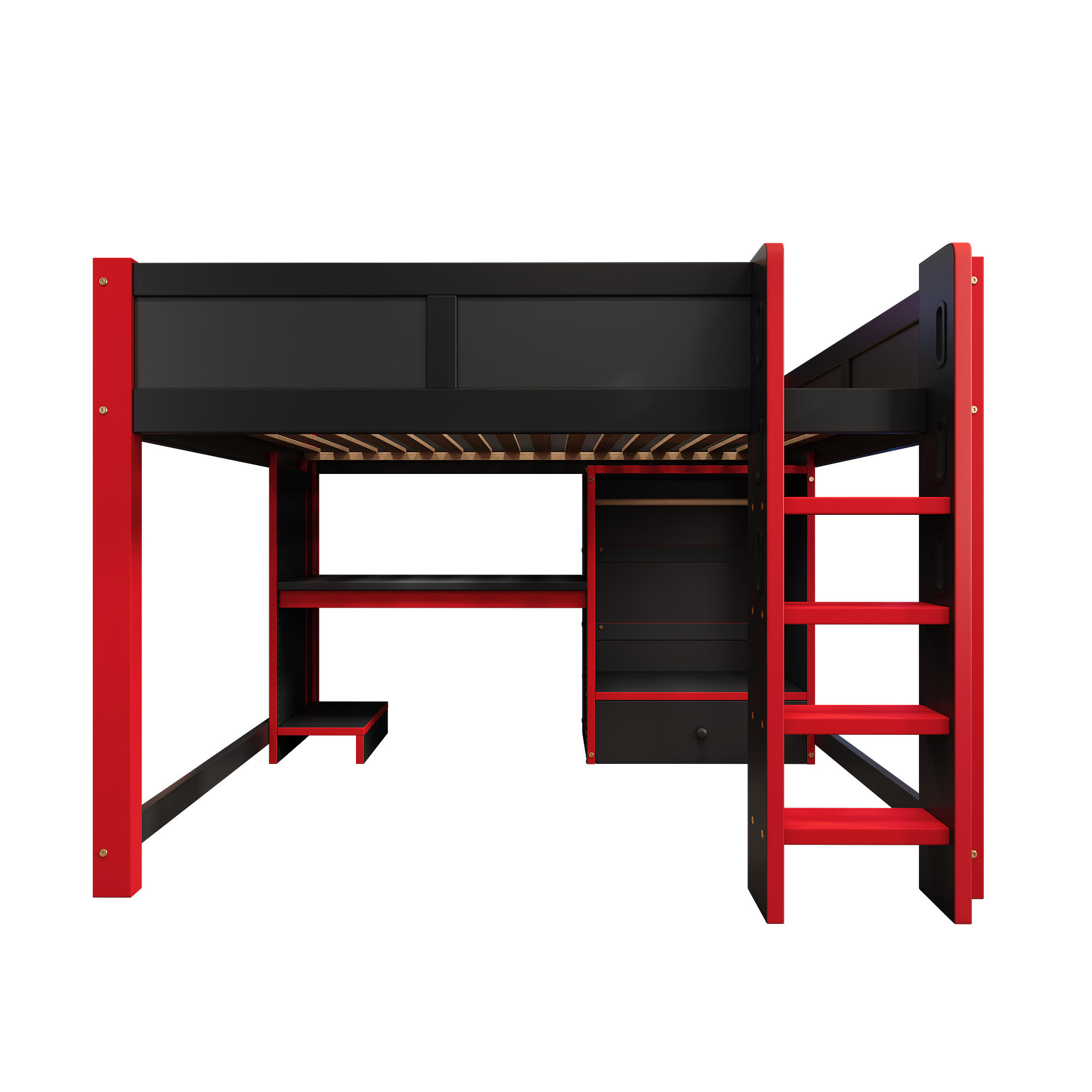 HOCHBETT 140/200 cm Schwarz, Rot - Rot/Schwarz, Holz - Raumix