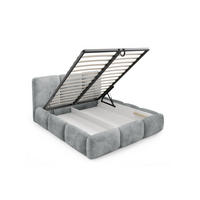 POLSTERBETT mit Stauraum Bouclé-Stoff 200x200 cm in Grau - Grau, Textil (200/200cm) - Home Collective