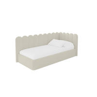 EINZELLBETT Jugendbett mit Bettkasten, Links - ARTY 80x200 Beige - Champagner, Holzwerkstoff/Textil (80/200cm) - ALTDECOR