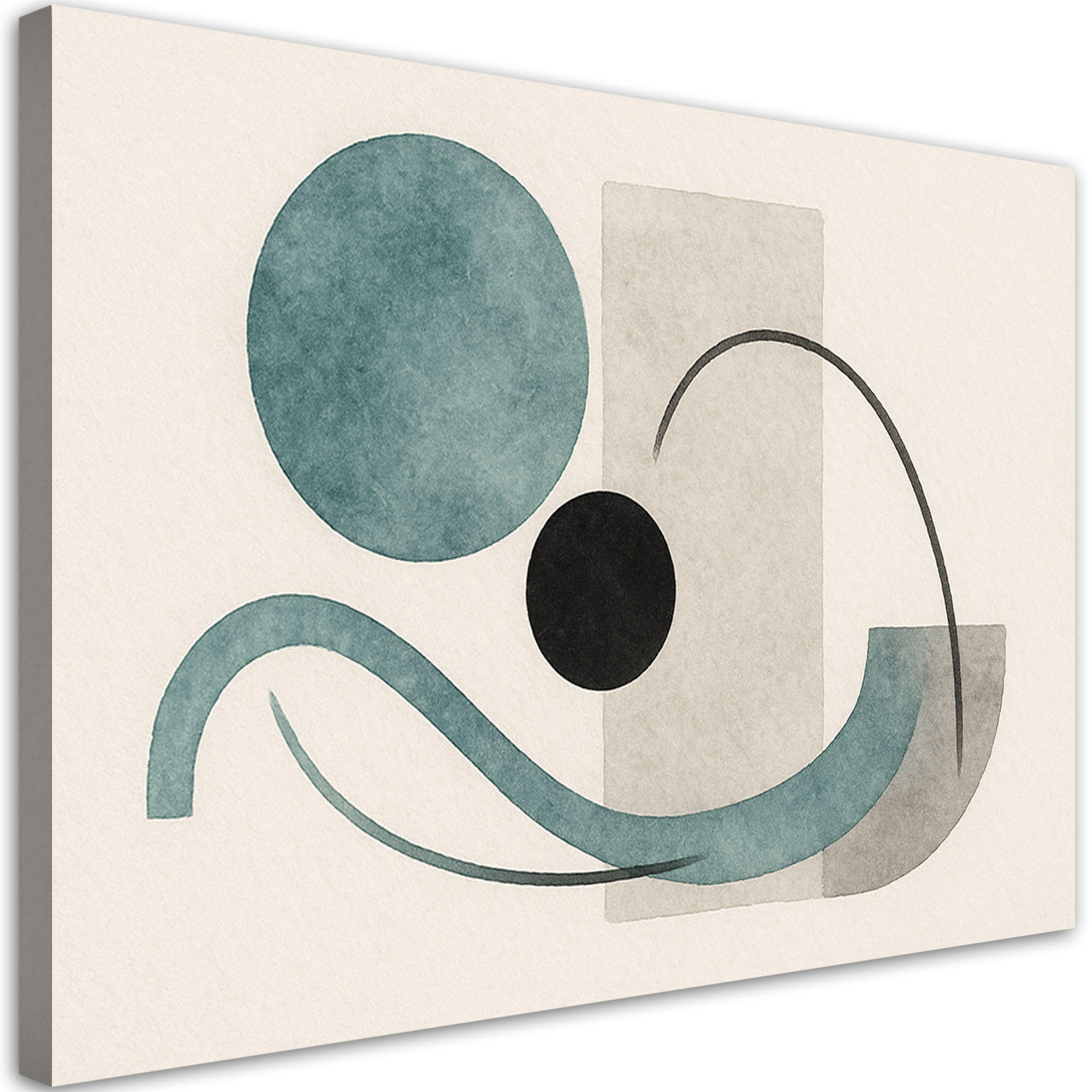 LEINWANDBILD Abstrakte Kreise Formen 120x80cm - Beige, Textil (120/80cm) - Feeby