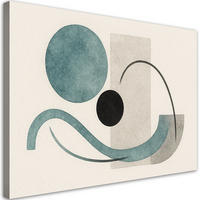 LEINWANDBILD Abstrakte Kreise Formen 120x80cm - Beige, Textil (120/80cm) - Feeby