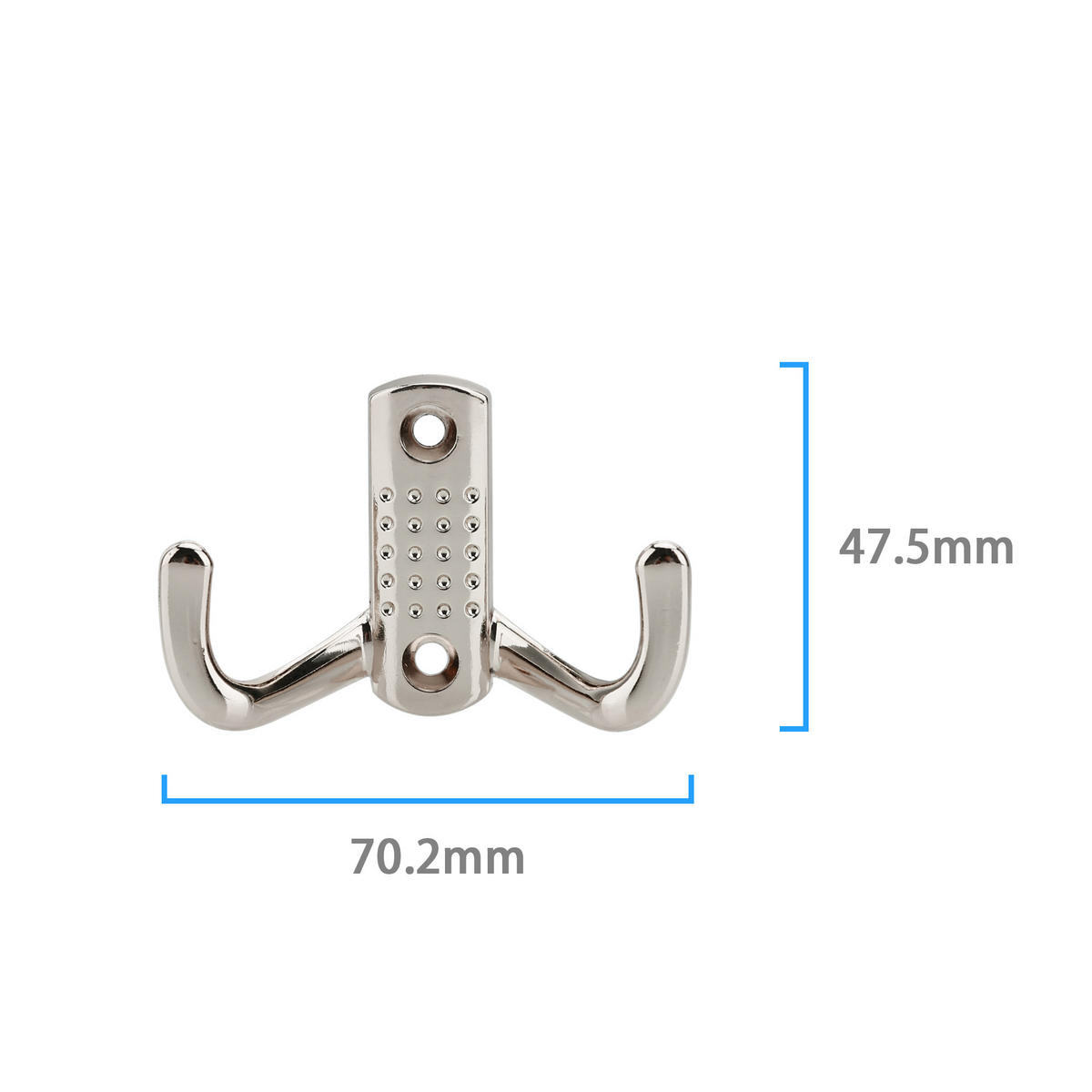 KLEIDERHAKEN 7 / 4.7 cm - Nickelfarben, Metall (1.69/4.7/7cm) - Intirilife