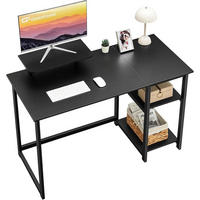 SCHREIBTISCH mit Stauraum und Monitorständer 120 x 50 cm Schwarz - Schwarz, Metall (120/55/75cm)