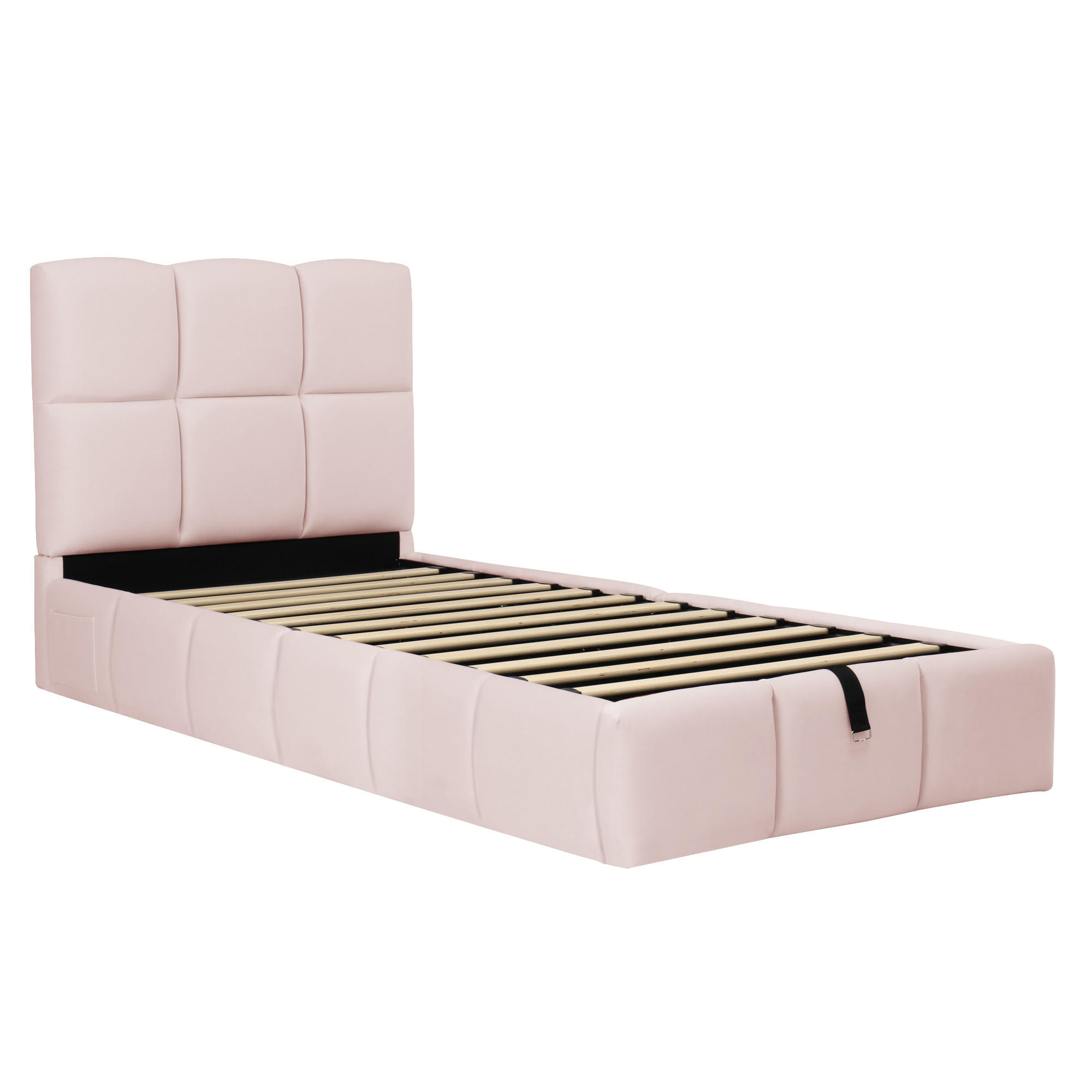 STAURAUMBETT 90/200 cm DE-32791 mit Hydraulik und USB Rosa - Pink, Metall (90/200cm) - ComfortXL