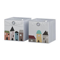 FALTBOX Grau (Stadt) 30 x 30 cm (Motiv Stadt) - Braun/Grau, Wellpappe (30/30cm) - Vicco