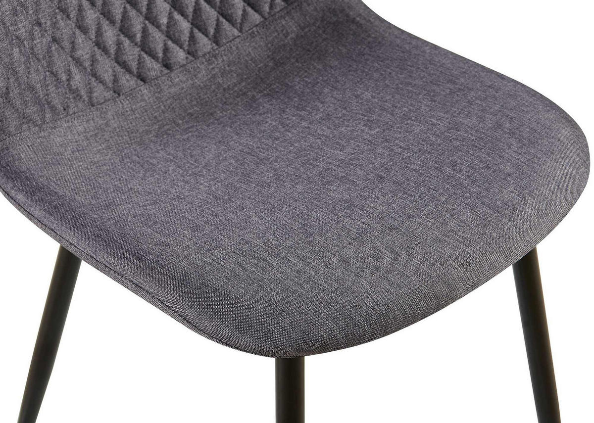 STUHL Stoff Dunkelgrau - Dunkelgrau/Schwarz, Textil/Metall (44/88/54cm) - CLP