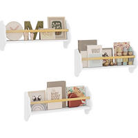 KINDER-WANDREGAL 3er Set, Kiefernholz, 55 x 12,7 x 23cm, Weiß - Weiß, Holz/Holzwerkstoff (55/23/12.7cm) - Woltu