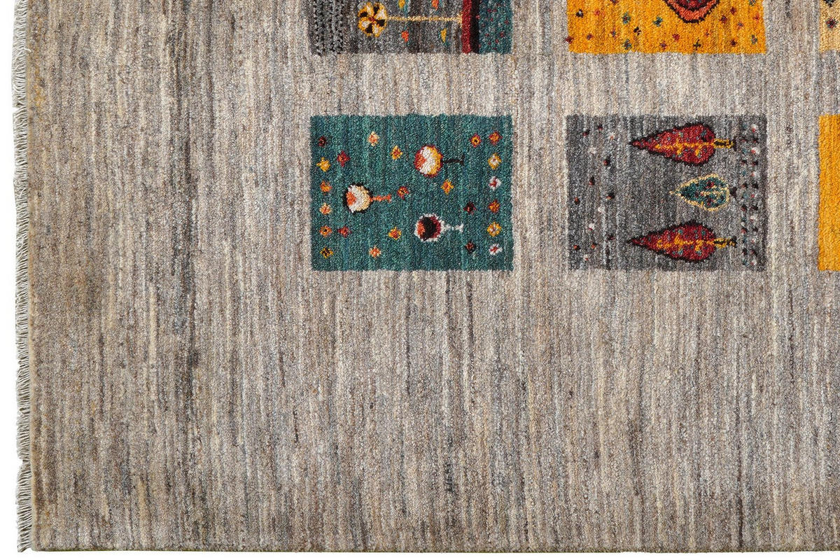 GABBEH-TEPPICH handgeknüpft Rizbaf Beige 211/158 cm Schurwolle - Beige, Textil (158/211cm) - Looma