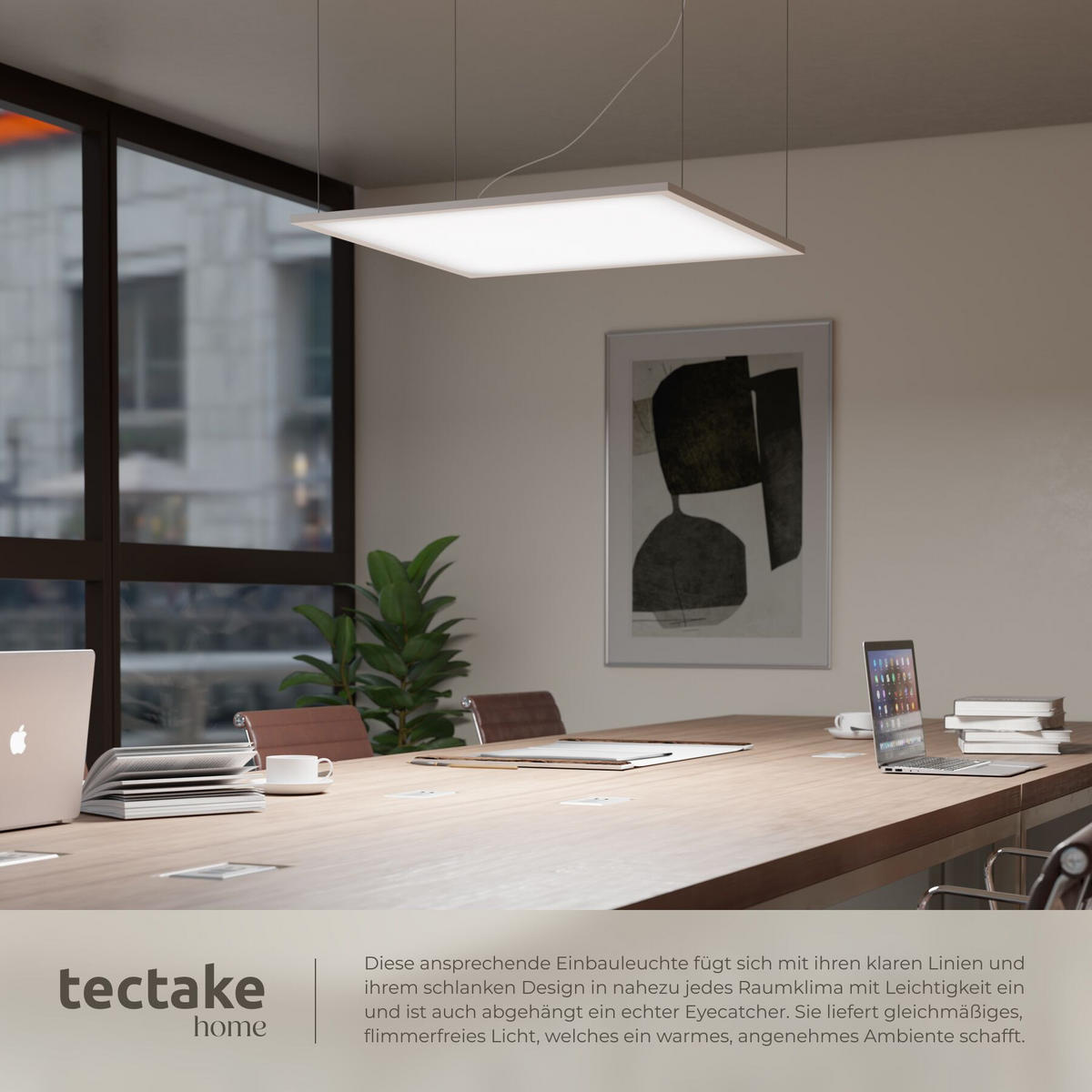 LED-PANEEL Lucerna, vielseitige Einsatzmöglichkeiten, weiß - Weiß, Textil (62/62/3.4cm) - tectake