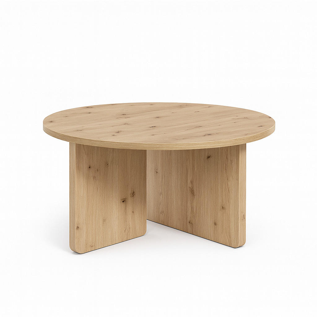 FAVI Couchtisch 60 cm, minimalistisch und zeitlos, Eiche Artisan - Eiche Artisan, Holz (60/60/40cm) - Dekori_Interiors