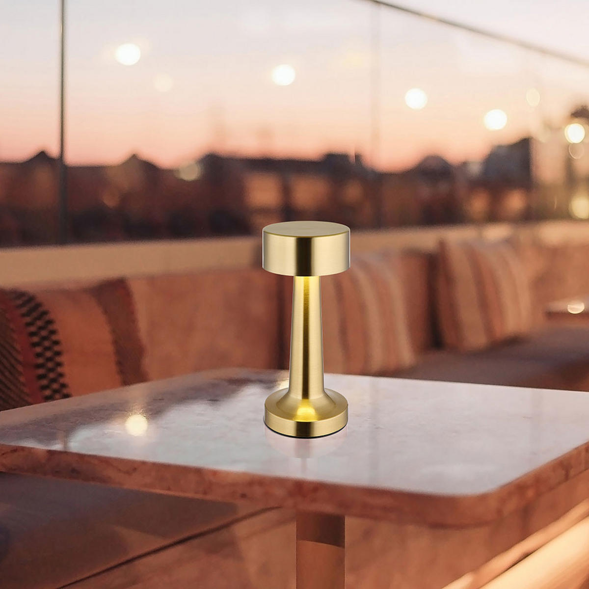 LED TISCHLEUCHTE Angelika Messing - Messingfarben, Metall (9/9/21cm) - Globo Lighting