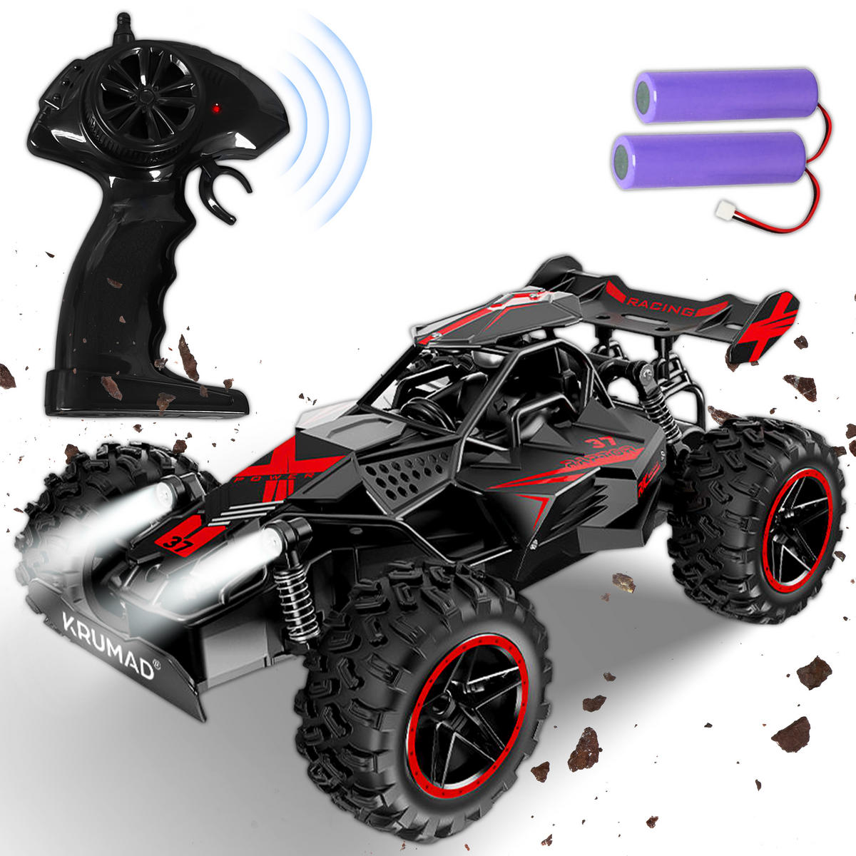 FERNGESTEUERTES AUTO RC für Kinder - Schwarz, Kunststoff (15/9/23cm) - KRUMAD