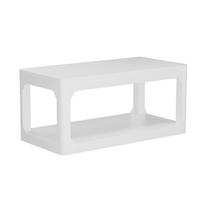 COUCHTISCH DE-37277 100 cm mit zweistufigem Stauraum Weiß - Weiß, Holzwerkstoff (100/50/44.5cm) - ComfortXL