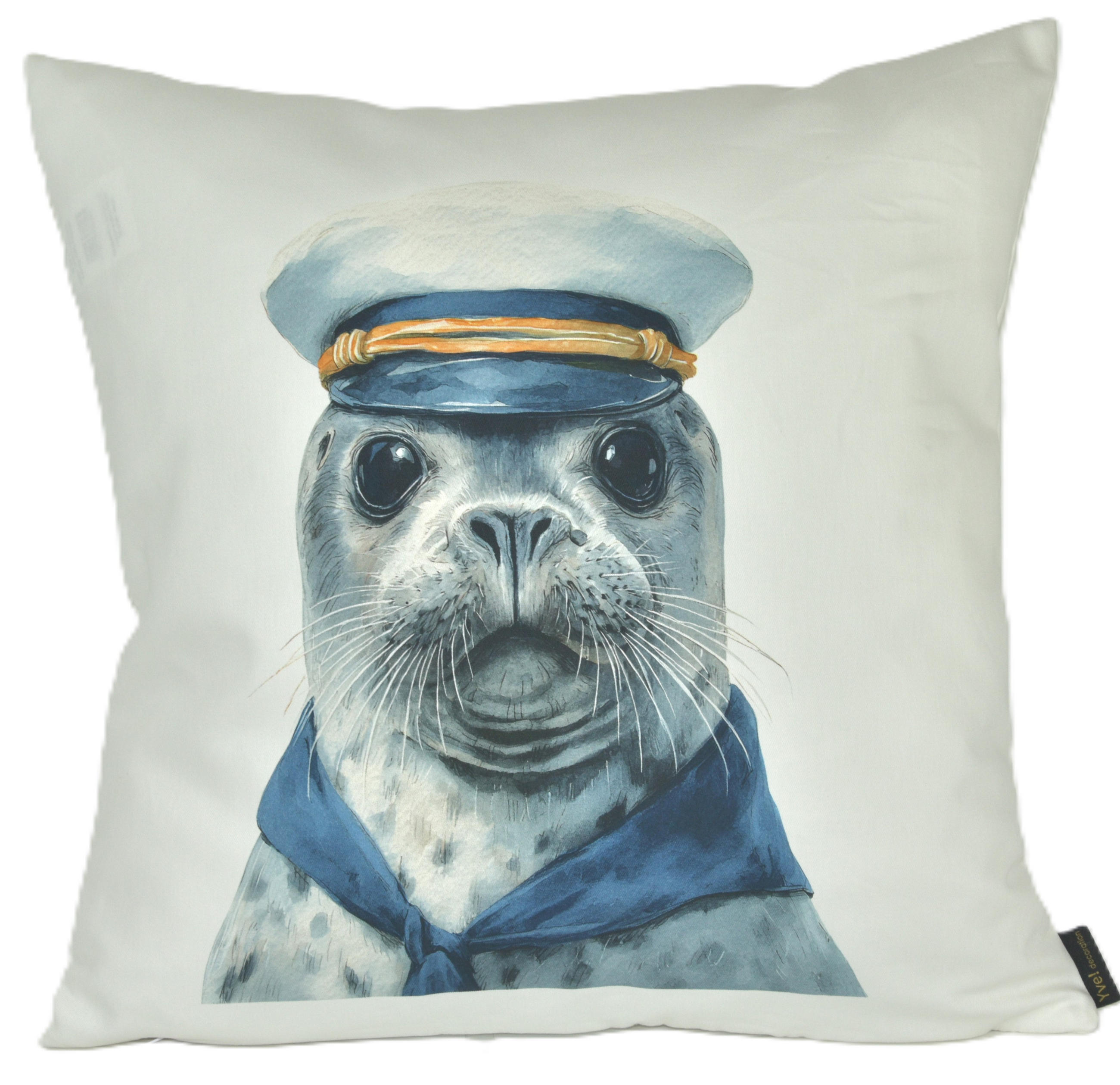KISSENHÜLLE SEEHUND - Weiß, Textil (50/50cm) - Yve! decoration