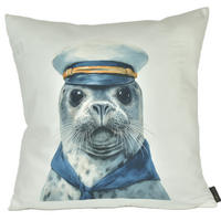 KISSENHÜLLE SEEHUND - Weiß, Textil (50/50cm) - Yve! decoration