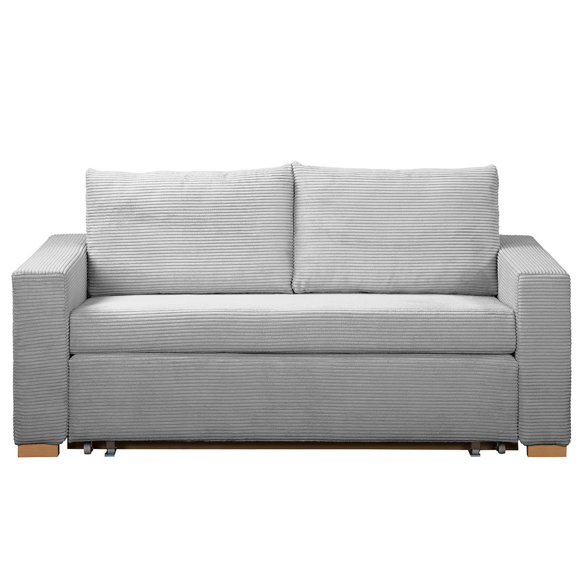 SCHLAFSOFA - Buchefarben/Hellgrau, Holz/Buchenholz (173/90/90cm) - home24