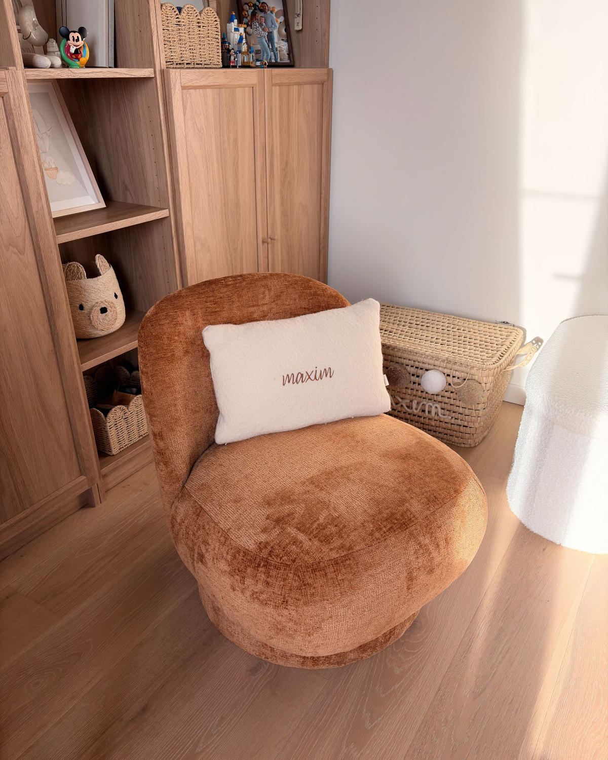 DREHSESSEL Goldbraun Aylo - Braun, Textil (60/65/70cm) - Beliani