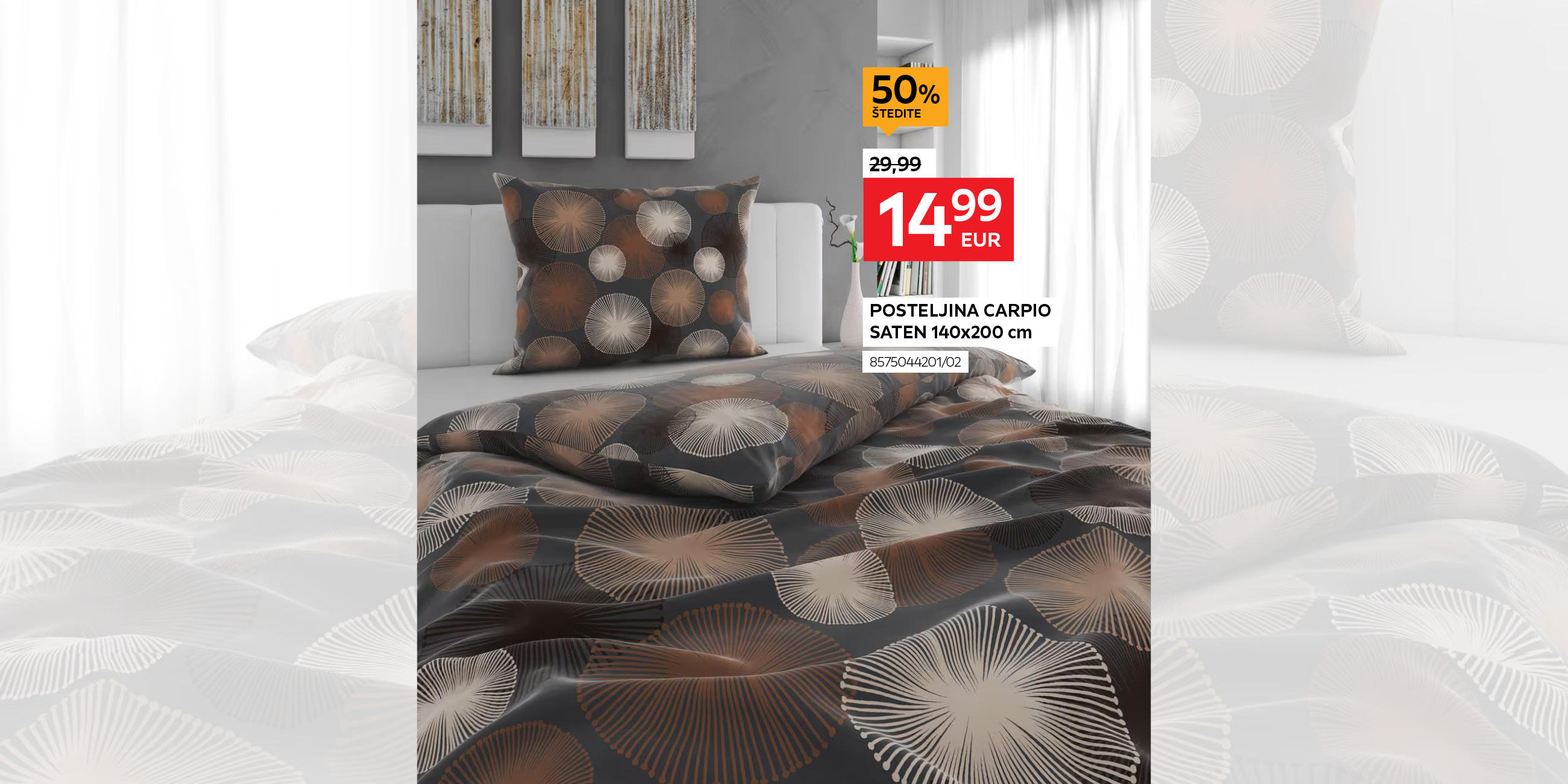 posteljina Caprio saten 8575044201/02 umjesto 29,99€ nova cijena 14,99€ štedite 50%