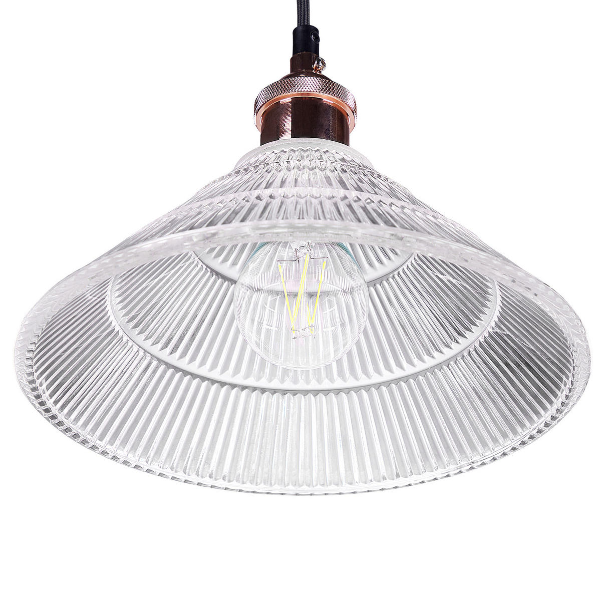 HÄNGELEUCHTE Curone 25/25/129 cm - Transparent, Glas (25/25/129cm) - Beliani