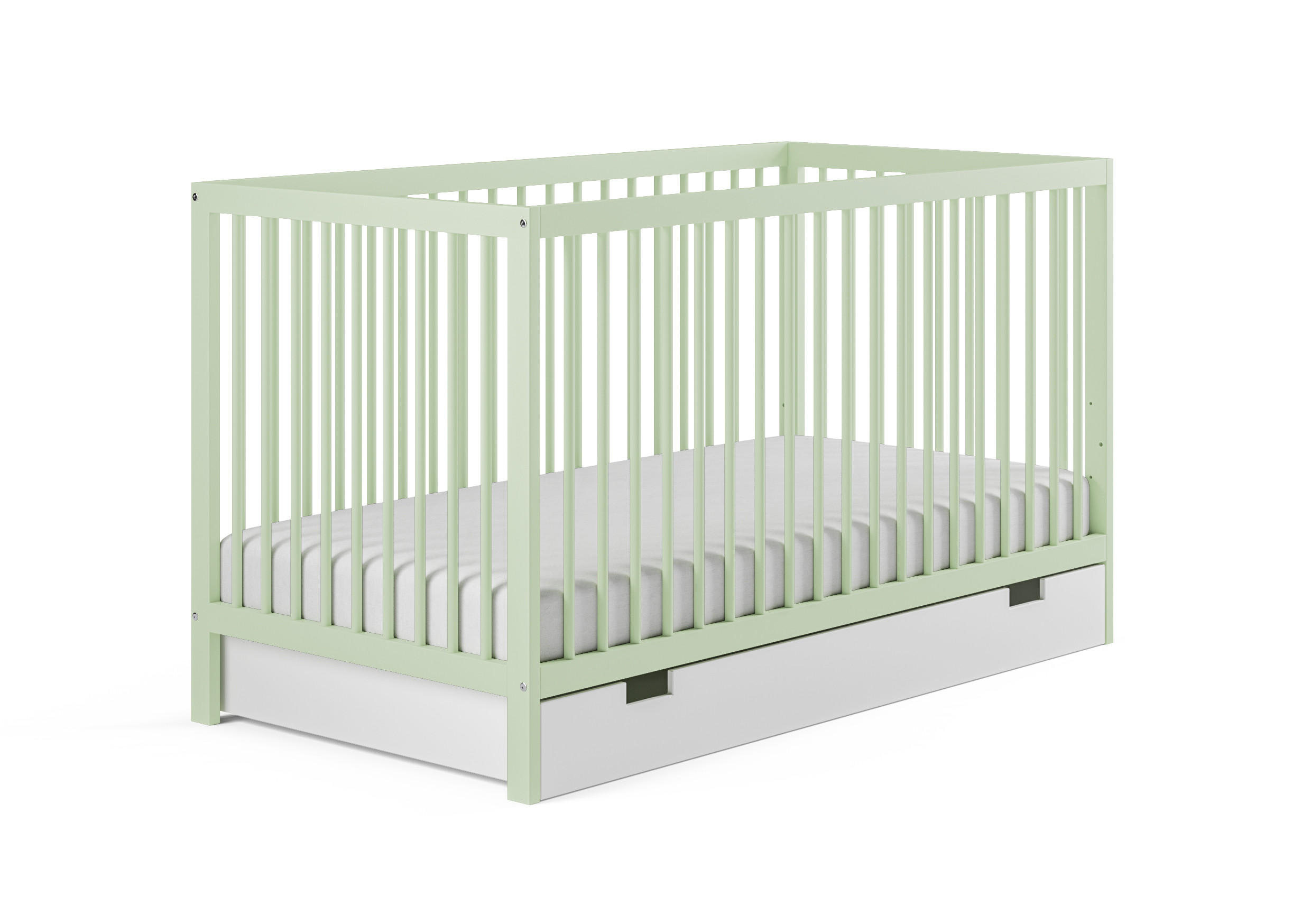 BABYBETT mit Schublade 60x120 cm in Grün - Grün, Holz (60/120cm) - Kids Collective