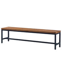 SITZBANK - Pinie massiv / Metall - Schwarz/Pinienfarben, Holz (170/45/37cm) - home24