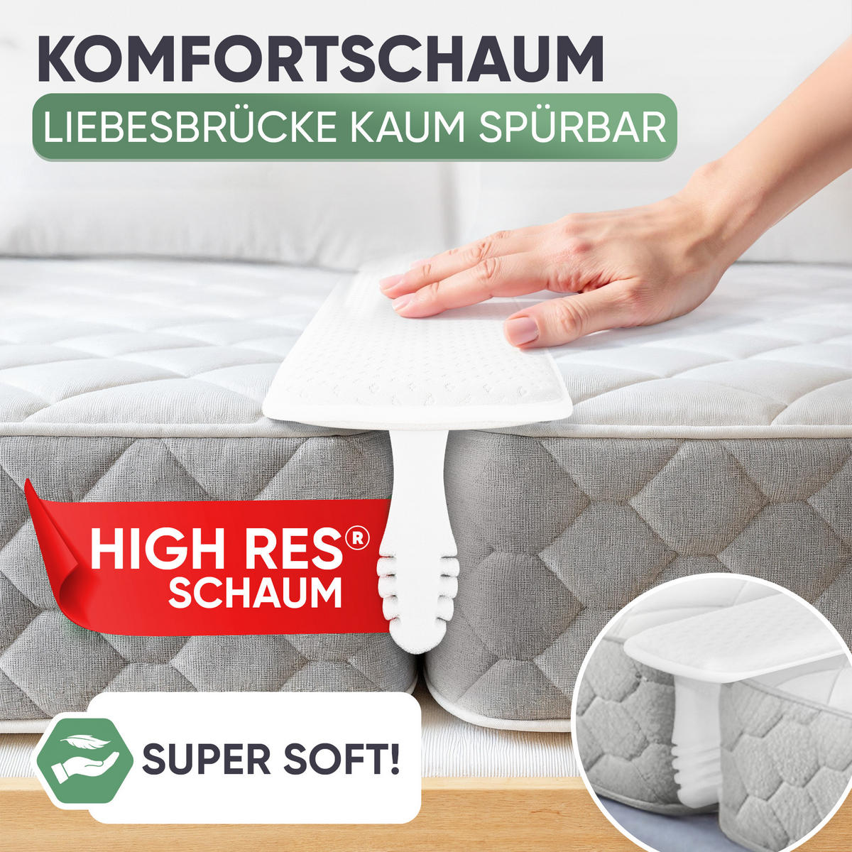 MATRATZENKEIL RITZENFÜLLER 200 cm - Weiß, Textil (18/200cm) - Blumtal