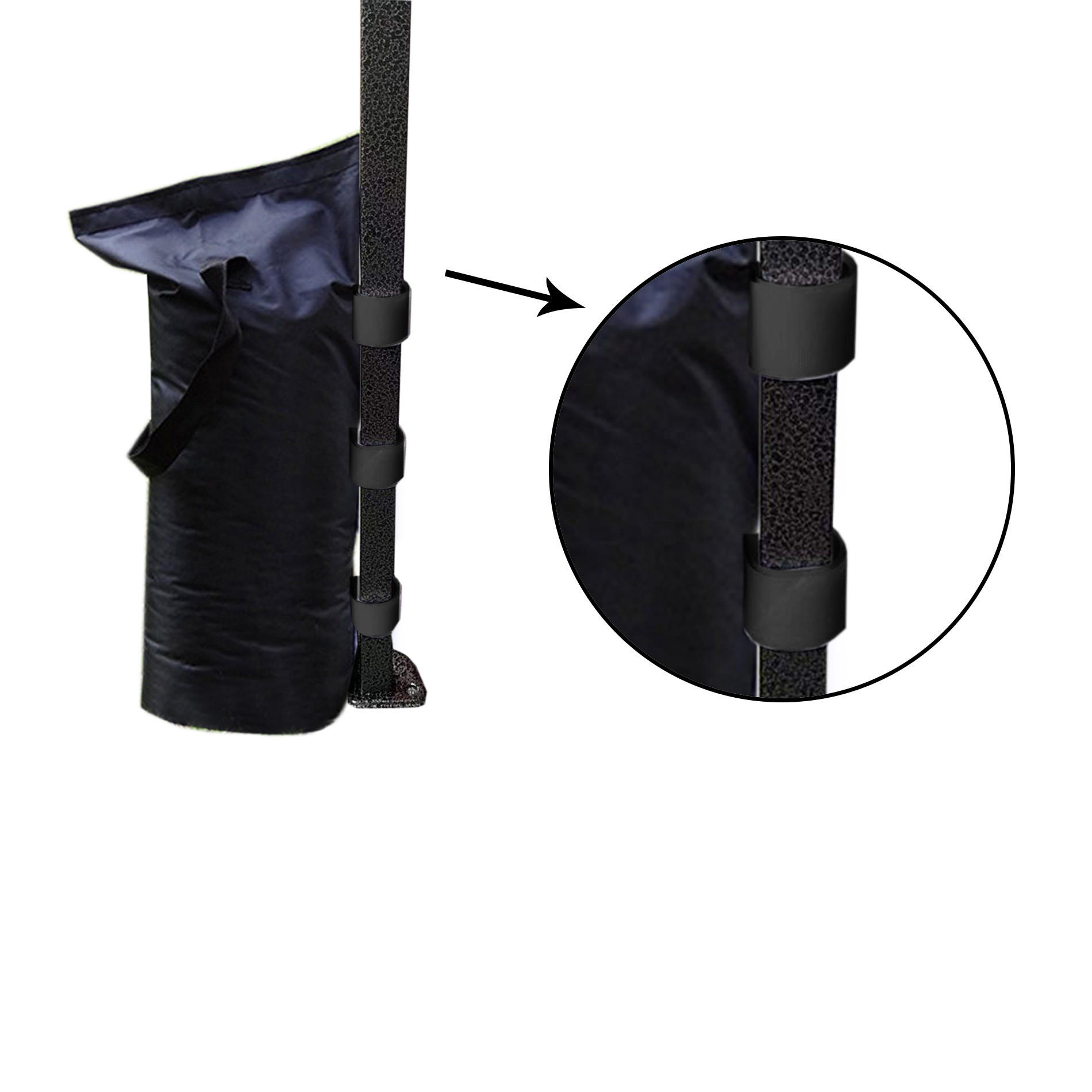 GEWICHTSTÜTEN für Faltpavillons 4er-Set Schwarz - Schwarz, Kunststoff (1/48/23cm) - Mobili Rebecca