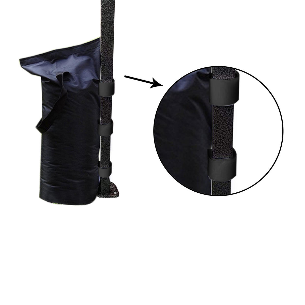 GEWICHTSTÜTEN für Faltpavillons 4er-Set Schwarz - Schwarz, Kunststoff (1/48/23cm) - Mobili Rebecca