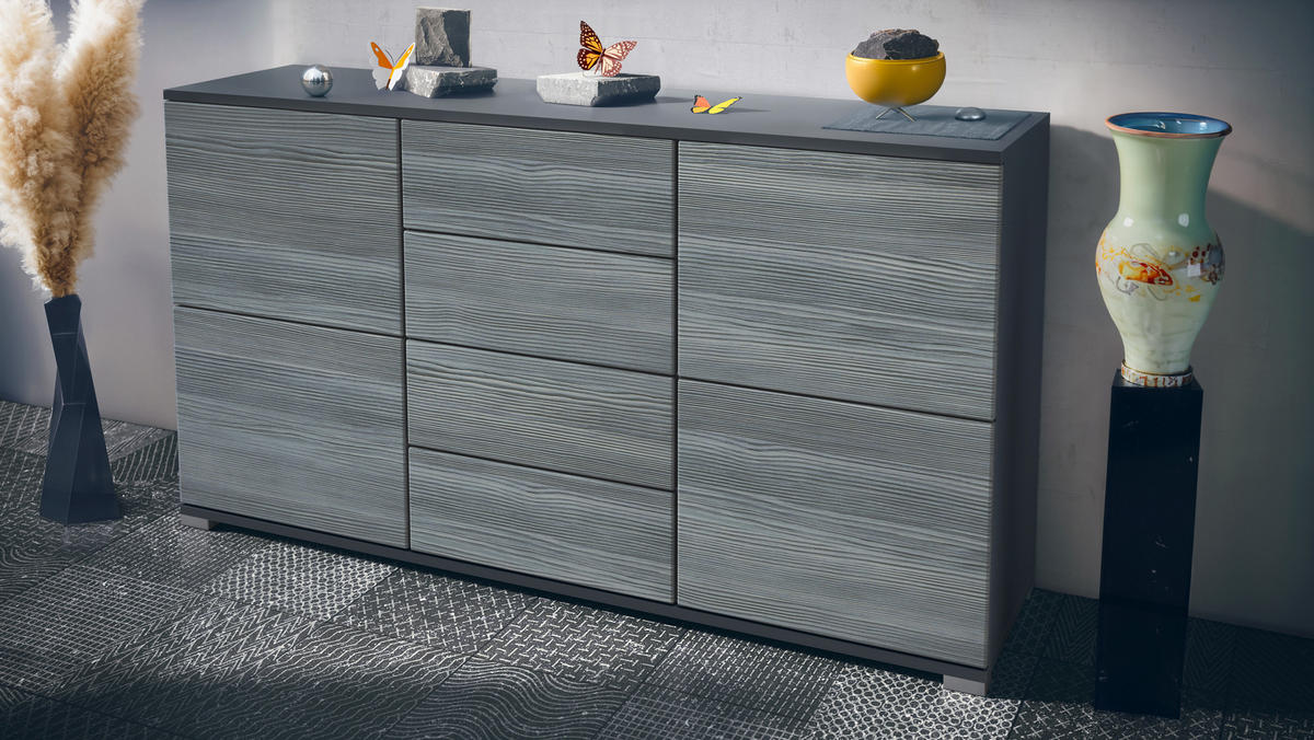 SIDEBOARD Rova Avola-Anthrazit - Anthrazit, Holzwerkstoff (138.5/75.5/35cm) - Vladon