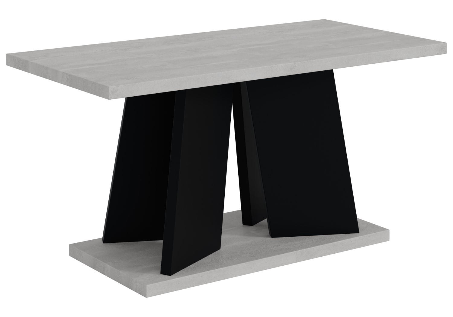 KAFFEETISCH 110x70x60 cm - Betonoptik K350 / Schwarz - UFOM - Grau, Holzwerkstoff (110/70/60cm) - ALTDECOR