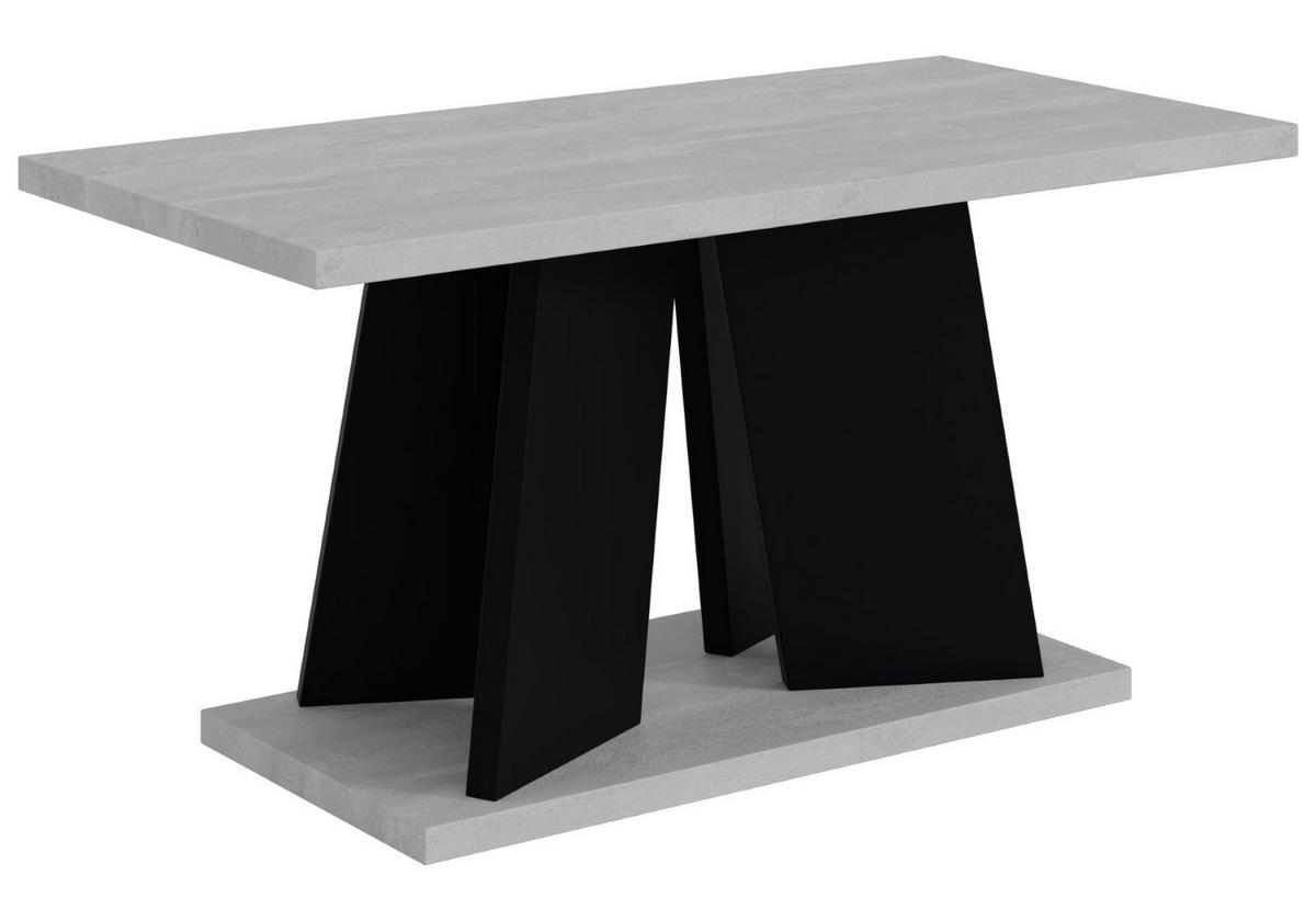 KAFFEETISCH 110x70x60 cm - Betonoptik K350 / Schwarz - UFOM - Grau, Holzwerkstoff (110/70/60cm) - ALTDECOR