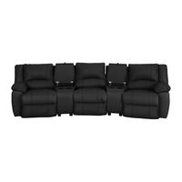 RELAXSOFA - 3 Personen - Leder - Schwarz - - Schwarz, Leder (308/97/99cm) - Vente-Unique