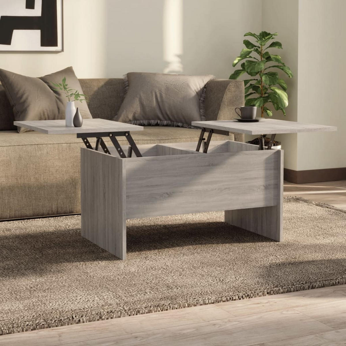 COUCHTISCH Grau Sonoma 80x50x42,5 cm Holzwerkstoff - Grau, Holzwerkstoff (80/50/42.5cm) - furnicato