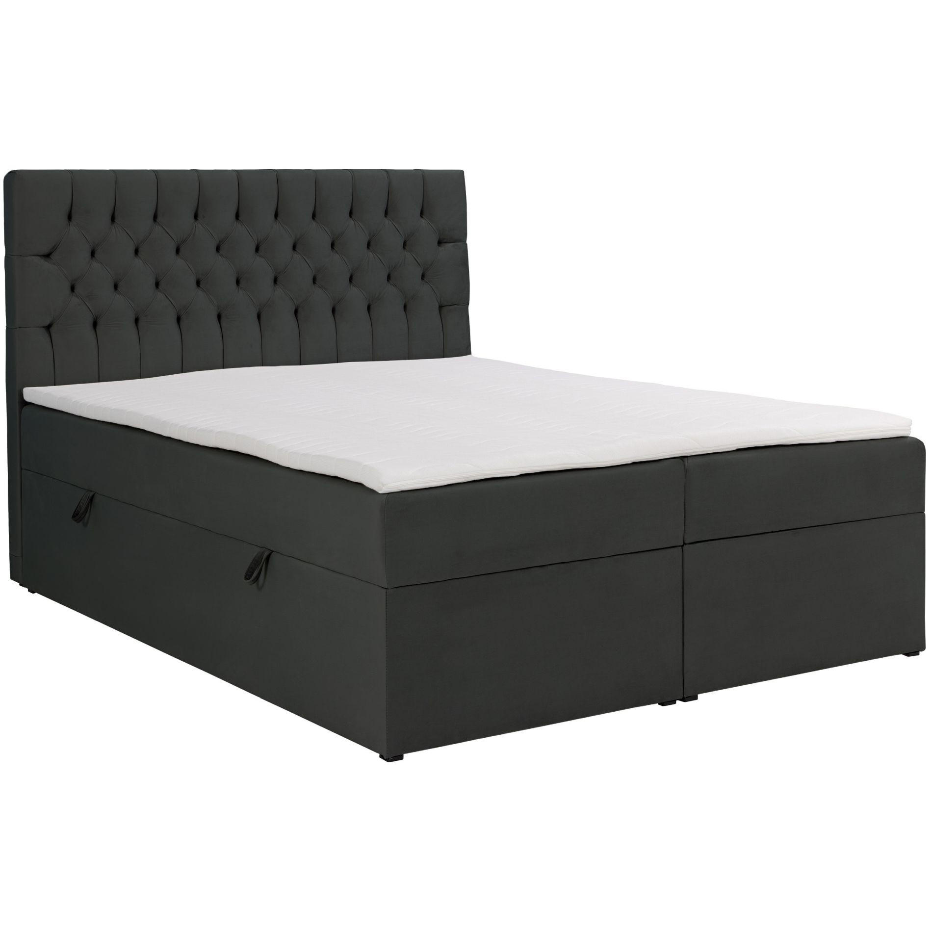 BOXBETT Daissy Dunkelgrau Samt 140x200 cm - Dunkelgrau, Textil (140/200cm) - Selsey