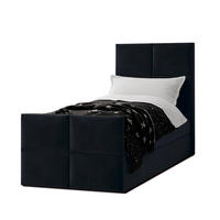 BOXBETT ALEYNA 100x200 cm mit Bettkasten und Matratze - Schwarz - Schwarz, Holz/Holzwerkstoff (100/200cm) - AX Living
