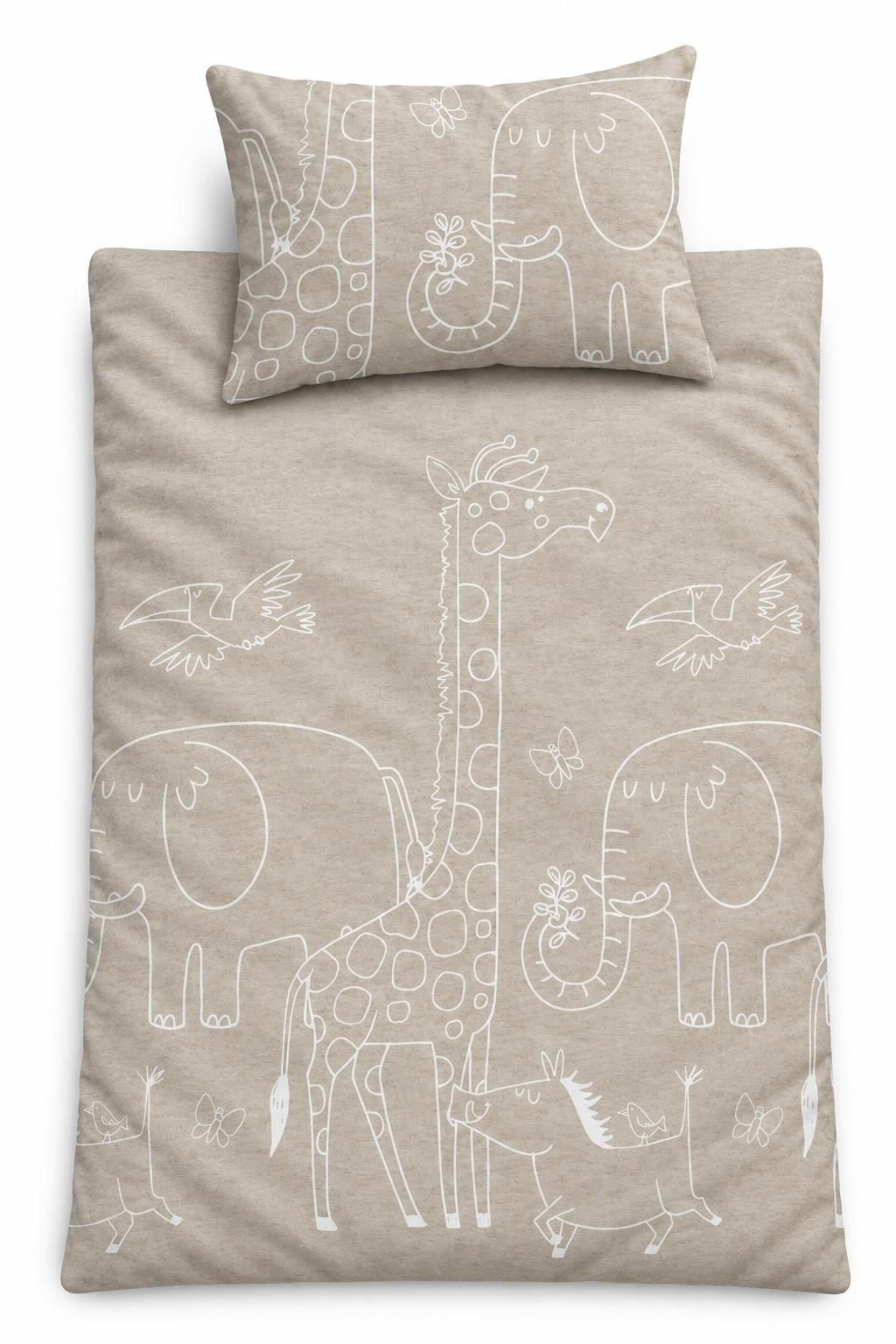 BIBER-BETTWÄSCHE 135x200 für Kinder - Made in Germany! Flauschig warmer Flanell Kinderbettwäsche aus 100% Baumwolle für Herbst & Winter - Tiere Natur - Naturfarben, Textil (135/200cm) - Carpe Sonno
