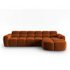 ECKSOFA rechts Lisa aus Samt terrakotta 4 Sitzplätze - Terracotta, Textil (170/310cm) - Micadoni