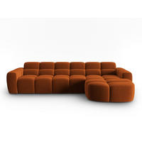 ECKSOFA rechts Lisa aus Samt terrakotta 4 Sitzplätze - Terracotta, Textil (170/310cm) - Micadoni