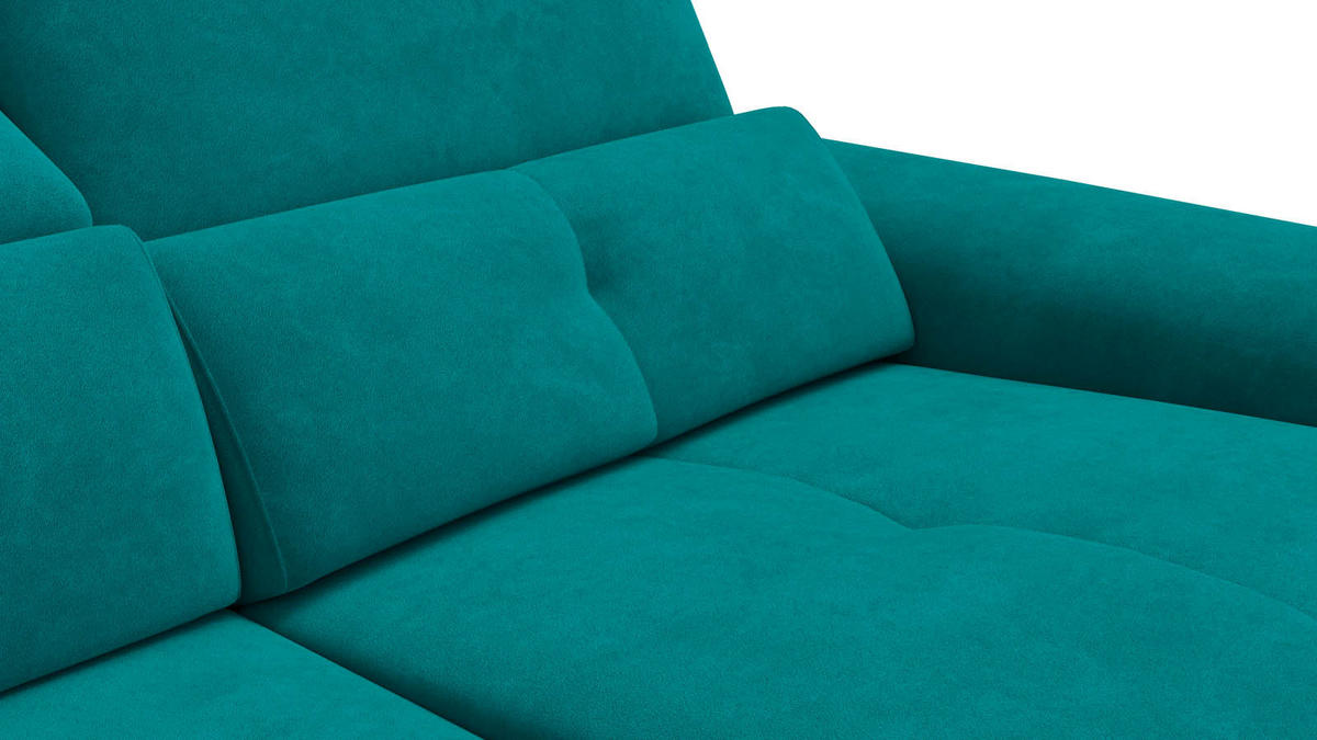 SOFA RELAX AVENA 3-Sitzer, dunkelgrüner Veloursstoff - Dunkelgrün/Schwarz, Holz/Textil (204/80/108cm) - Wozimo
