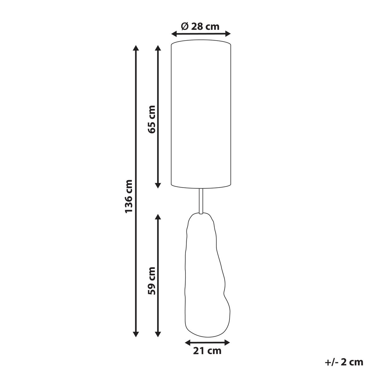STEHLAMPE Schwarz Selb - Beige/Schwarz, Keramik (28/28/136cm) - Beliani