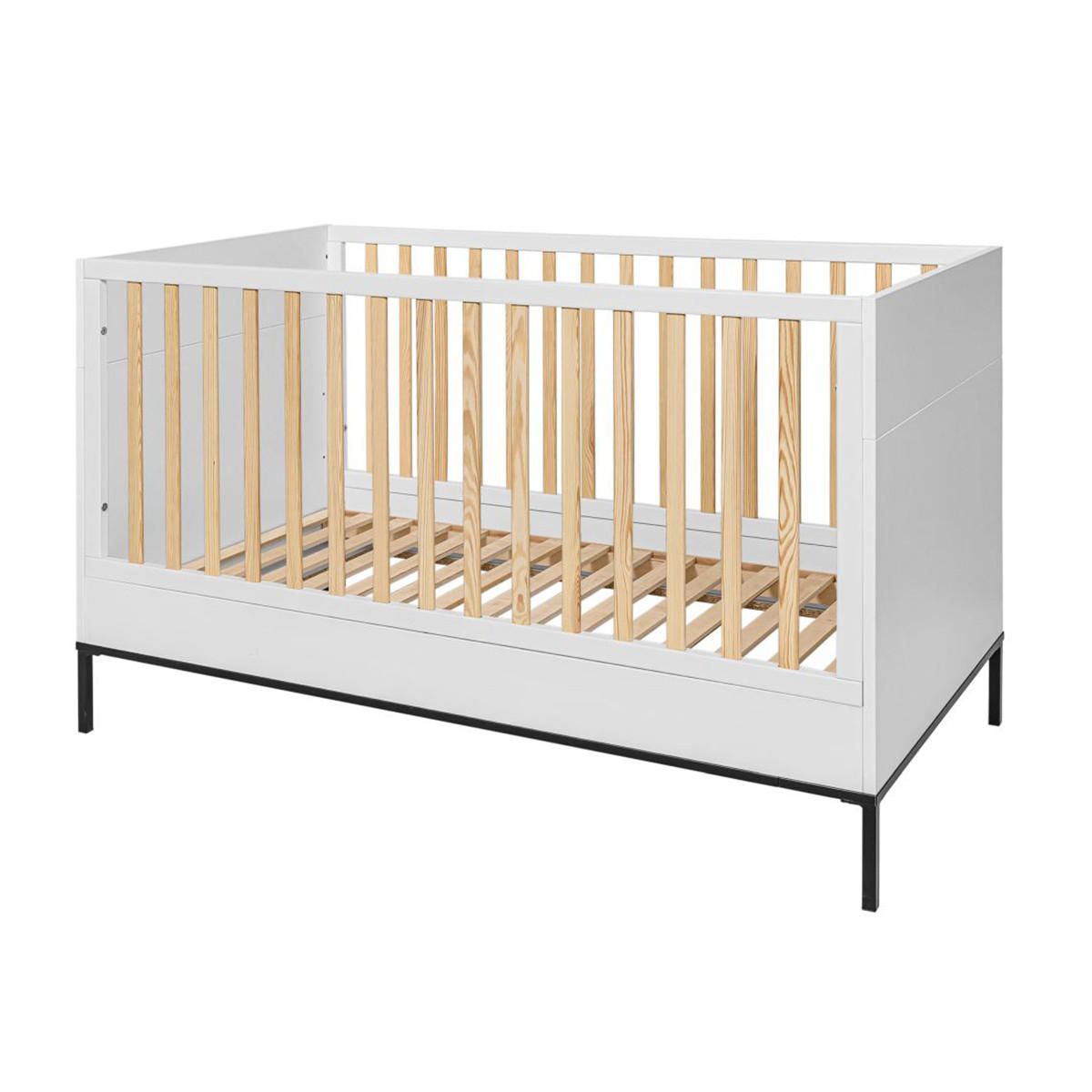 GITTERBETT 70/140 Lumi Weiß und Schwarz - Weiß, Holzwerkstoff (70/140cm) - Petits-meubles