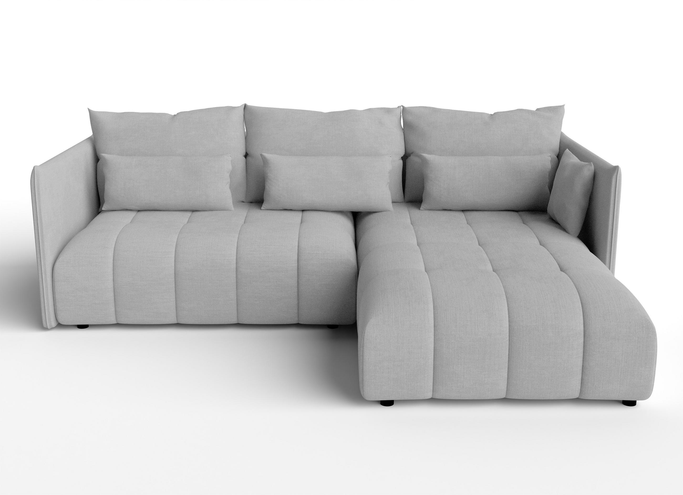ECKSOFA L Form Cosmova Hellgrau 245/182/83 cm mit Schlaffunktion - Hellgrau/Schwarz, Kunststoff/Textil (245/182cm) - AX Living