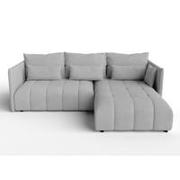 ECKSOFA L Form Cosmova Hellgrau 248/180/83 cm mit Schlaffunktion - Hellgrau/Schwarz, Kunststoff/Textil (248/180cm) - AX Living